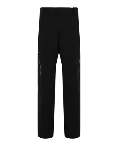 Ferragamo Zip-detail Tailored Trousers In Black