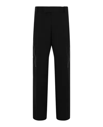 Ferragamo Zip-detail Tailored Trousers In Black