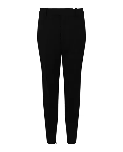 Ferragamo Tailored Trousers With Ankle Zip Detail In Black
