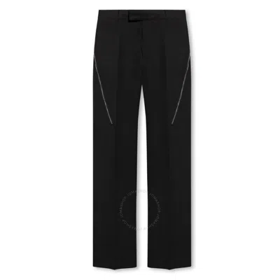 Ferragamo Zip Detail Tailored Trousers In Black