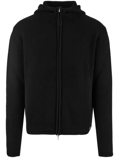 Ferragamo Knitted Zip Blouson In Black