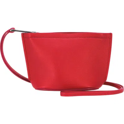 Ferragamo Zip Leather Pouch In Red