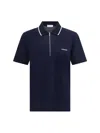 Ferragamo Zip Collar Polo Shirt In Blue
