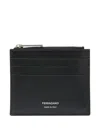 Ferragamo Slim Black Calf Leather Wallet In Black