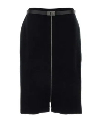 FERRAGAMO FERRAGAMO ZIP-UP BELTED SKIRT