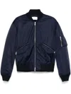 Ferragamo Technical Satin Bomber Jacket In Blue