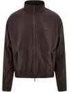 Ferragamo Silk-blend Lightweight Zip-up Jacket In Brown