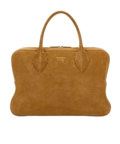 Ferragamo Zip-up Medium Handbag In Multicolor