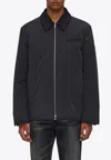 Ferragamo Logo-appliqué Padded Shirt Jacket In Black