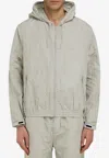 Ferragamo Zip-up Windbreaker Hooded Jacket In Gray