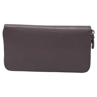 Pre-owned Ferragamo Zip-around Long Wallet In Grey Leather