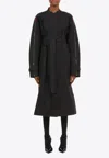 Ferragamo Zipped Belted Trench Coat In Black