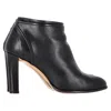 Ferragamo Zipped High-heeled Ankle Boots In Black Leather In Black