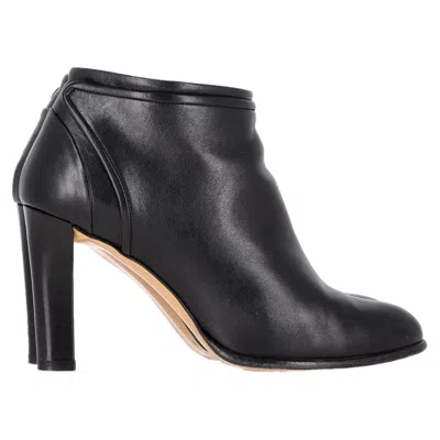 Ferragamo Zipped High-heeled Ankle Boots In Black Leather