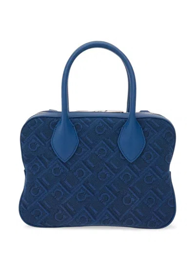 Ferragamo Zipped Tote Bag In Blue
