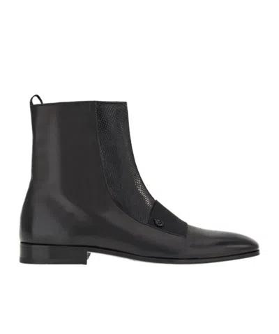Ferragamo Leather Zip-up Ankle Boots In Black
