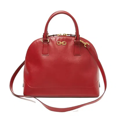 Ferragamo Zippered Shoulder Bag In Red
