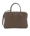 Ferragamo Brown Handbag With Three Zips And Logo Printed On The Front In Brown