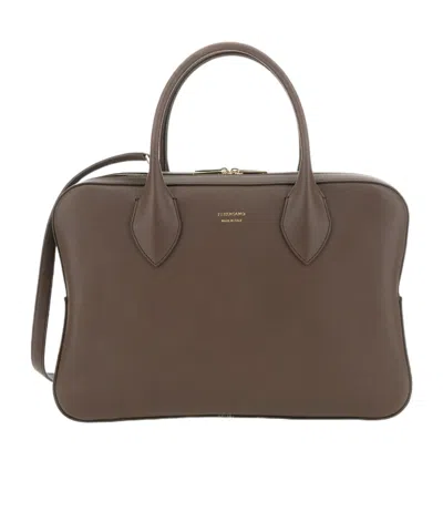 FERRAGAMO ZIPPERED SHOULDER BAG