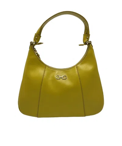 Ferragamo Zippered Shoulder Bag In Green