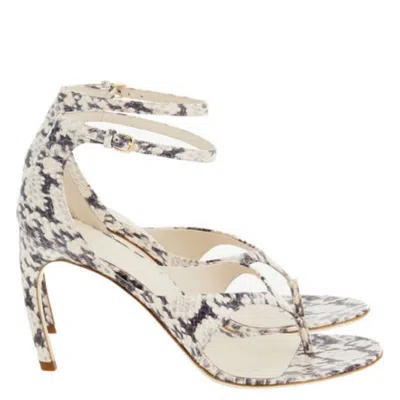 Ferragamo Zoele 85 Ankle Strap Sandals In White