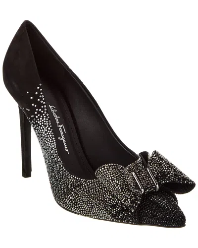 Ferragamo Zoey X5 Suede Pump In Black