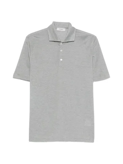 Ferrante Buttoned Short-sleeve Polo Shirt In Gray