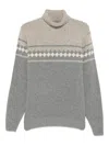 Ferrante Patterned Roll-neck Sweater In Gray