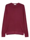 Ferrante Crew-neck Top In Burgundy