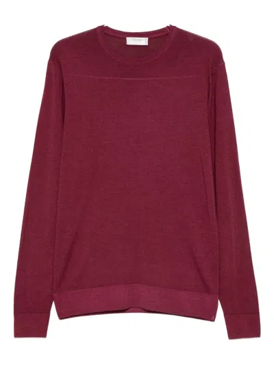 Ferrante Crew-neck Top In Burgundy
