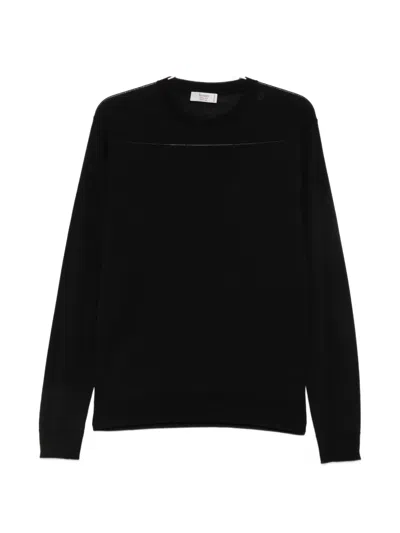 Ferrante Crew-neck Long-sleeve Sweater In Black