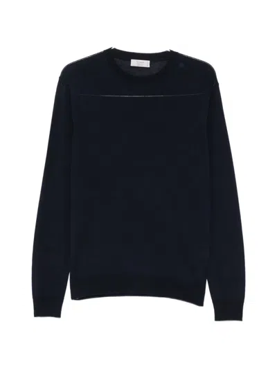 Ferrante Crew-neck Long-sleeve Sweater In Brown
