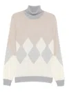Ferrante Diamond-pattern Roll-neck Sweater In White