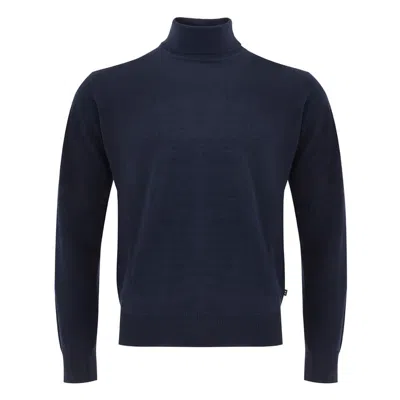 Ferrante Elegant Woolen Italian Crafted Men's Men's Sweater In Blue