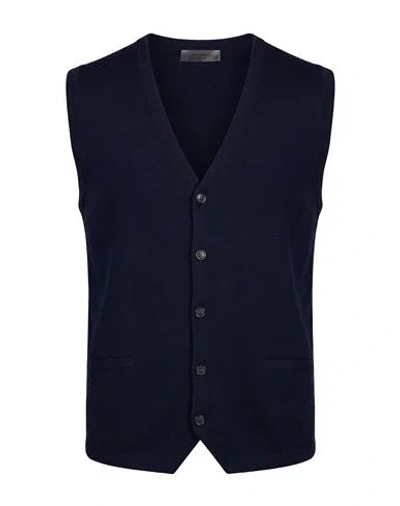 Ferrante Man Cardigan Midnight Blue Size 42 Wool, Acrylic In Black