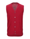 Ferrante Man Cardigan Red Size 50 Merino Wool In Red