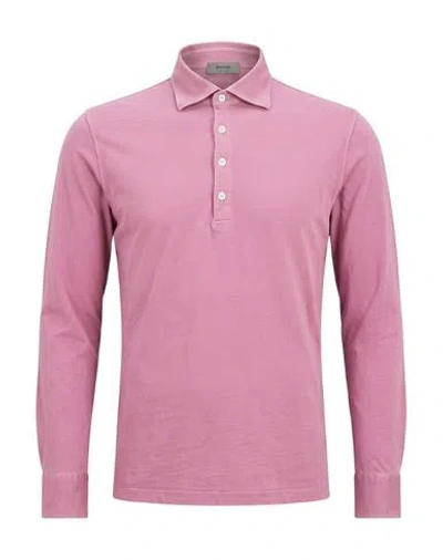 Ferrante Man Polo Shirt Antique Rose Size 38 Cotton In Pink