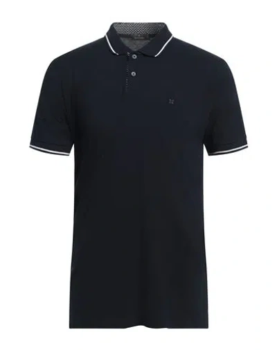 Ferrante Man Polo Shirt Midnight Blue Size 46 Cotton, Elastane
