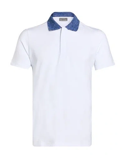 Ferrante Man Polo Shirt White Size 44 Cotton, Elastane