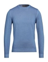 Ferrante Man Sweater Blue Size 36 Merino Wool