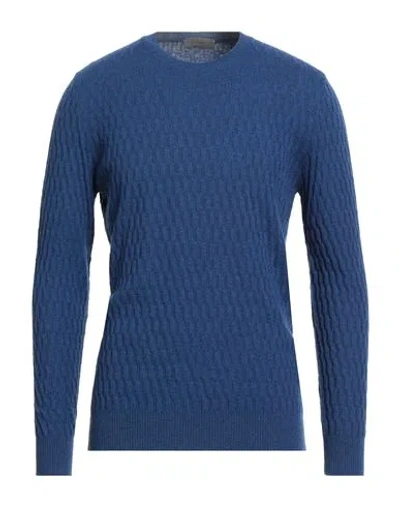 Ferrante Man Sweater Blue Size 44 Merino Wool