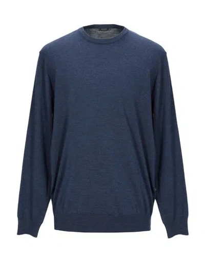 Ferrante Man Sweater Blue Size 44 Merino Wool