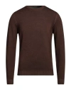 Ferrante Man Sweater Brown Size 40 Merino Wool