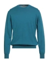 Ferrante Man Sweater Deep Teal Size 44 Merino Wool In Blue