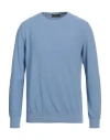 Ferrante Man Sweater Light Blue Size 40 Cotton