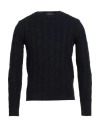 Ferrante Man Sweater Midnight Blue Size 36 Merino Wool In Blue