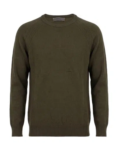 Ferrante Man Sweater Military Green Size 38 Merino Wool In Multi