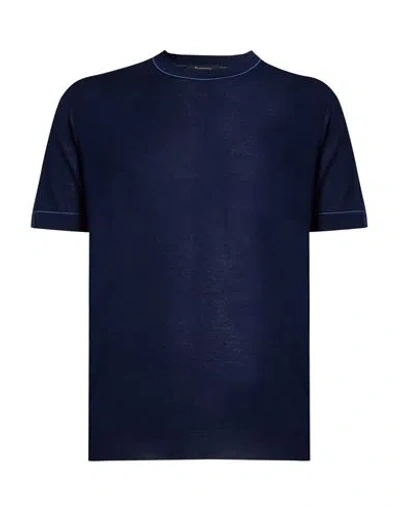 Ferrante Man Sweater Navy Size 42 Cotton In Blue