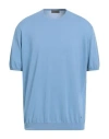 Ferrante Man Sweater Pastel Blue Size 50 Cotton