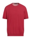 Ferrante Man Sweater Red Size 48 Cotton In Red